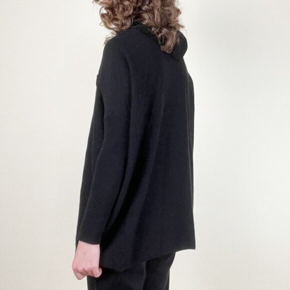 100% Cashmere Neiman Marcus Sweater Cape Shawl Loose Oversized Relaxed Fit Long - Picture 4 of 8